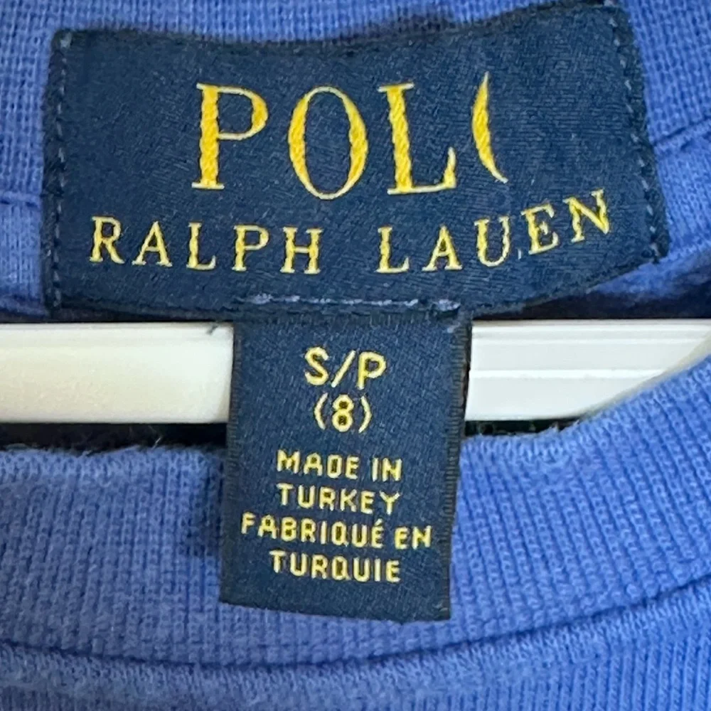 Polo Ralph Lauren Blue Crewneck Sweatshirt with Polo Logo Preppy Warm Winter SZS